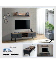 EV STİL TV ÜNİTESİ (MEŞE/ANTRASİT)